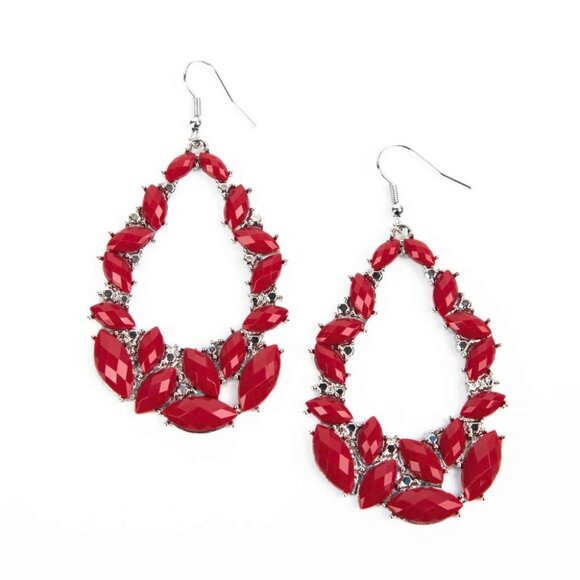 Paparazzi Jewelry Accessories - Tenacious Treasure - Red Earrings - Vintage - Picture 4 of 4